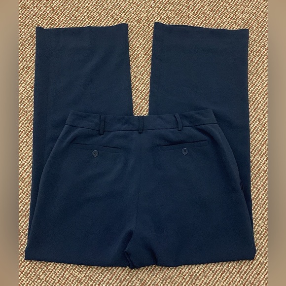 Women’s 4 Lauren Ralph Lauren Navy Wool Blend Flat Front Pants Slacks - Picture 12 of 13